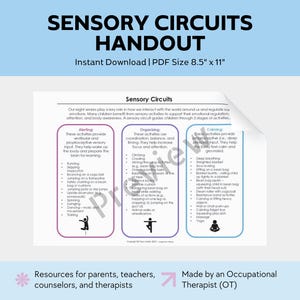 Hand-out sensorische circuits: sensorische regulatie, ergotherapie (pdf-download)