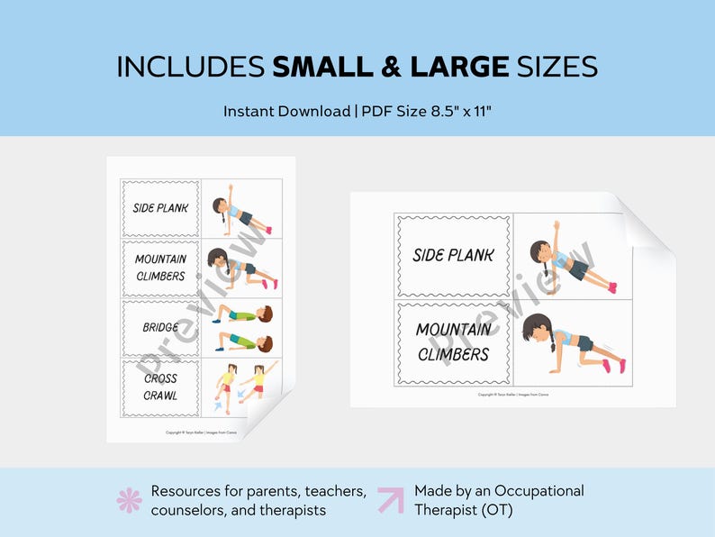 Movement Break Cards: Exercises for Self-Regulation & Focus (PDF Download) image 5