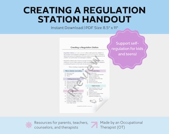 Calm Corner Handout: Anleitung für Kids & Teens mit Regulationsstation (PDF Download)