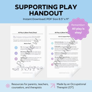 Supporting Play Skills for Kids Handout: Neurodiversity-Affirming (PDF Download)