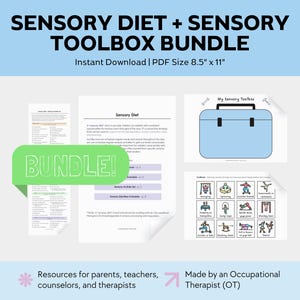 Sensory Diet & Tools Bundle | Occupational Therapy, Kids, Teen, Teacher, School, Parenting, Resources | Self-Regulation Neurodiversity