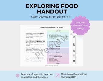 Picky Eating Handout: Sensorische Food Exploration für Kinder (PDF Download)