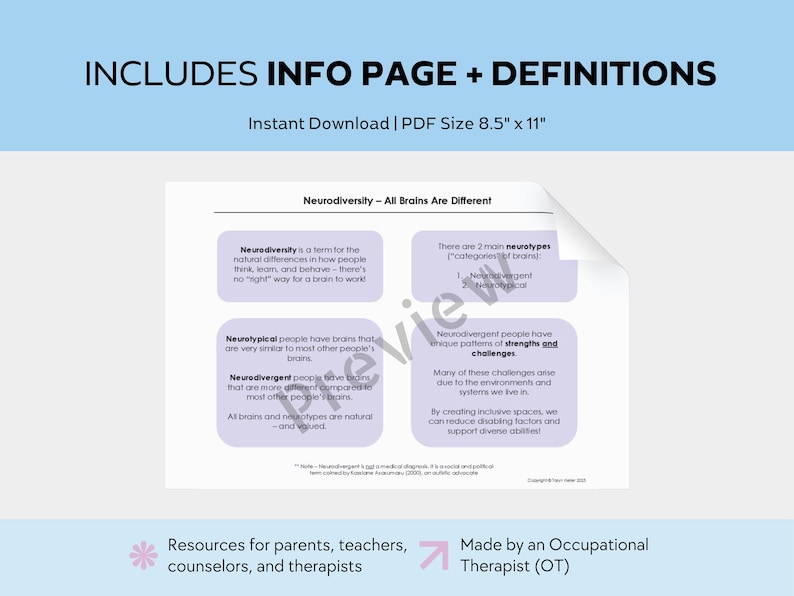 Neurodiversity Handout: Autism, ADHD, Neuro-affirming Therapy (PDF ...