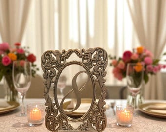 Rustic Wedding Table Number Sign: Elegant Reception Centerpiece