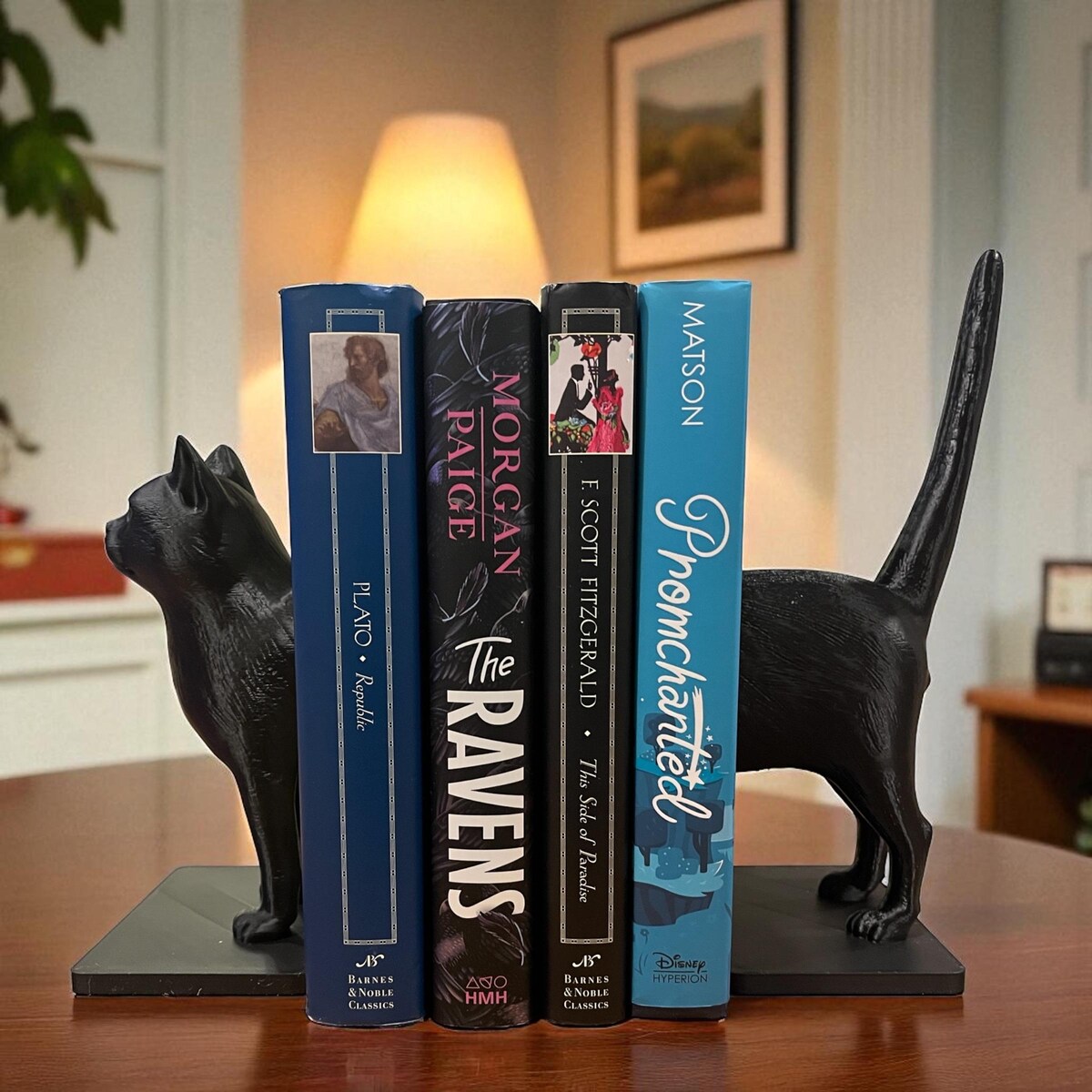 Cat Lover Bookends, Black Cat Bookish Gift, Library Decor - Etsy