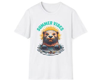 Cute Otter Graphic T-Shirt, Summer Vibes Animal Tee