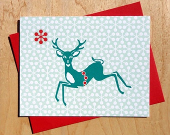 Handmade Letterpress Deerest Holiday Card