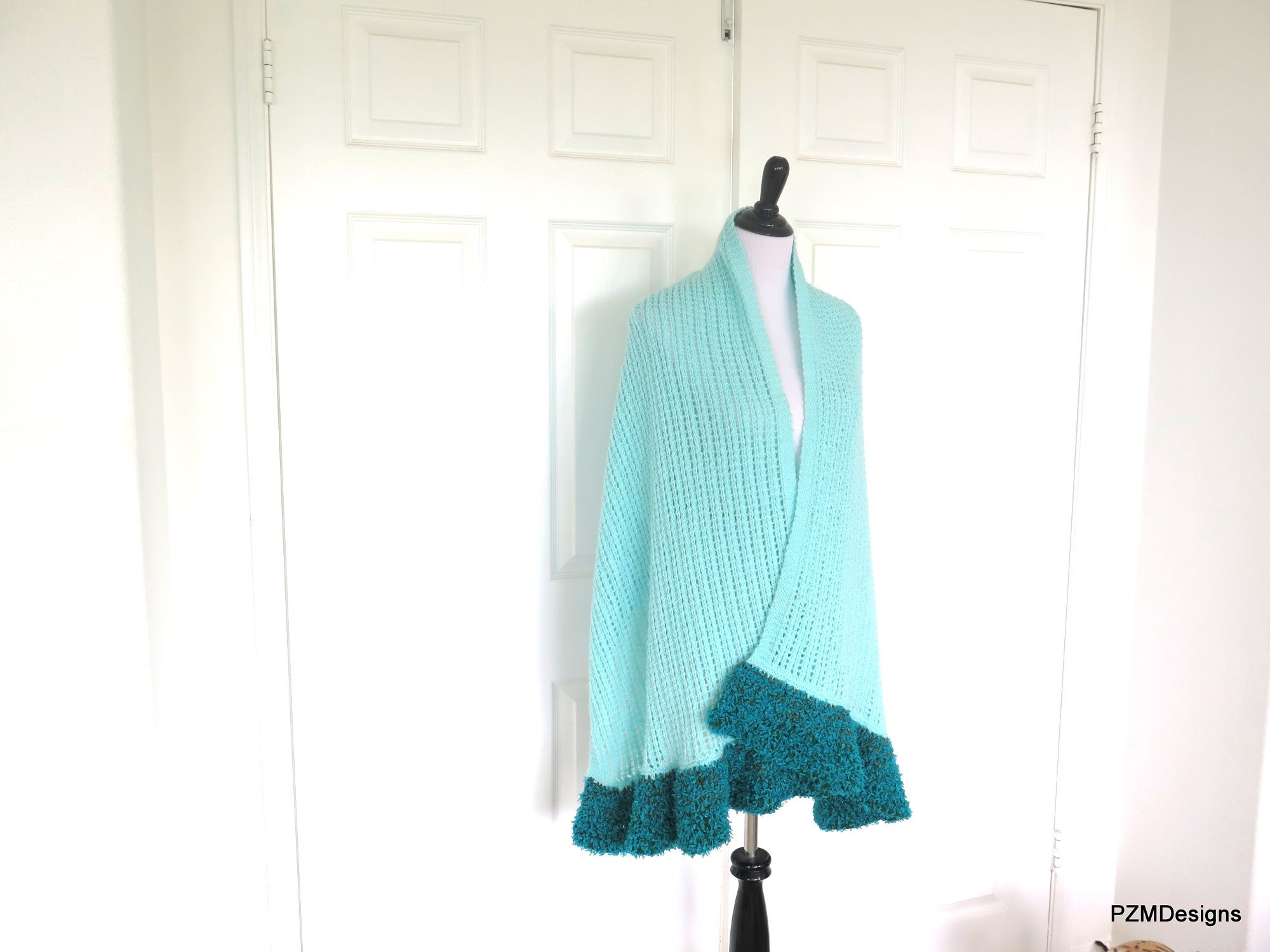 large knit shawl