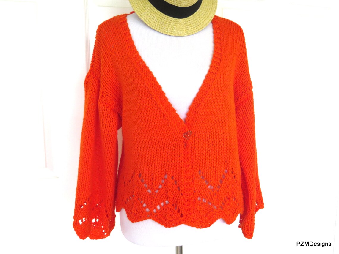 plus size orange cardigan sweater