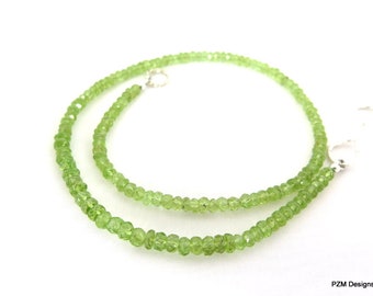 Peridot Single Strand Choker Necklace, August Birthstone Necklace