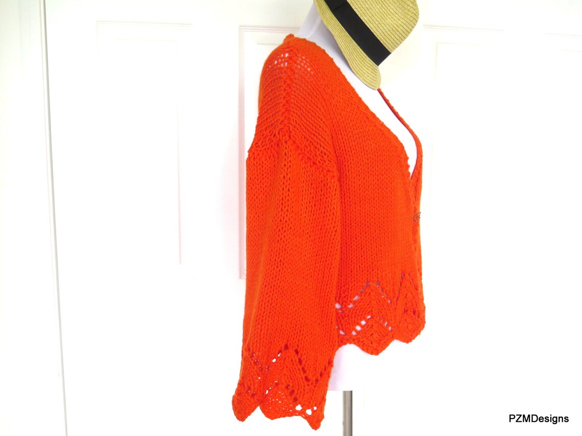 plus size orange cardigan sweater