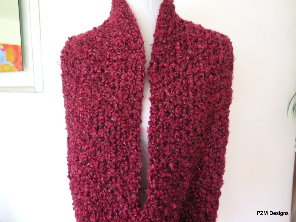 Super Thick Infinity Scarf Marsala Red Chunky Cowl Gift for | Etsy