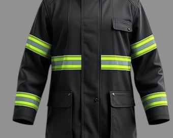 Firefighter-Inspired Cosplay Trench Coat | Satin Comic Con & Halloween Costume | Unisex Streetwear Outfit