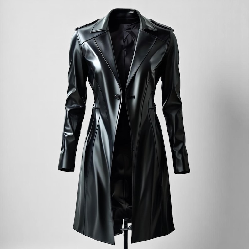 Gabardina inspirada en Solo Leveling: chaqueta de cosplay de anime, de algodón, lana, piel sintética y auténtica, abrigo unisex de fantasía oscura + cartera gratis. imagen 1