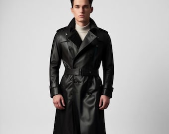 ヴィンテージ第二次世界大戦ミリタリーレザートレンチコート｜ベルトと