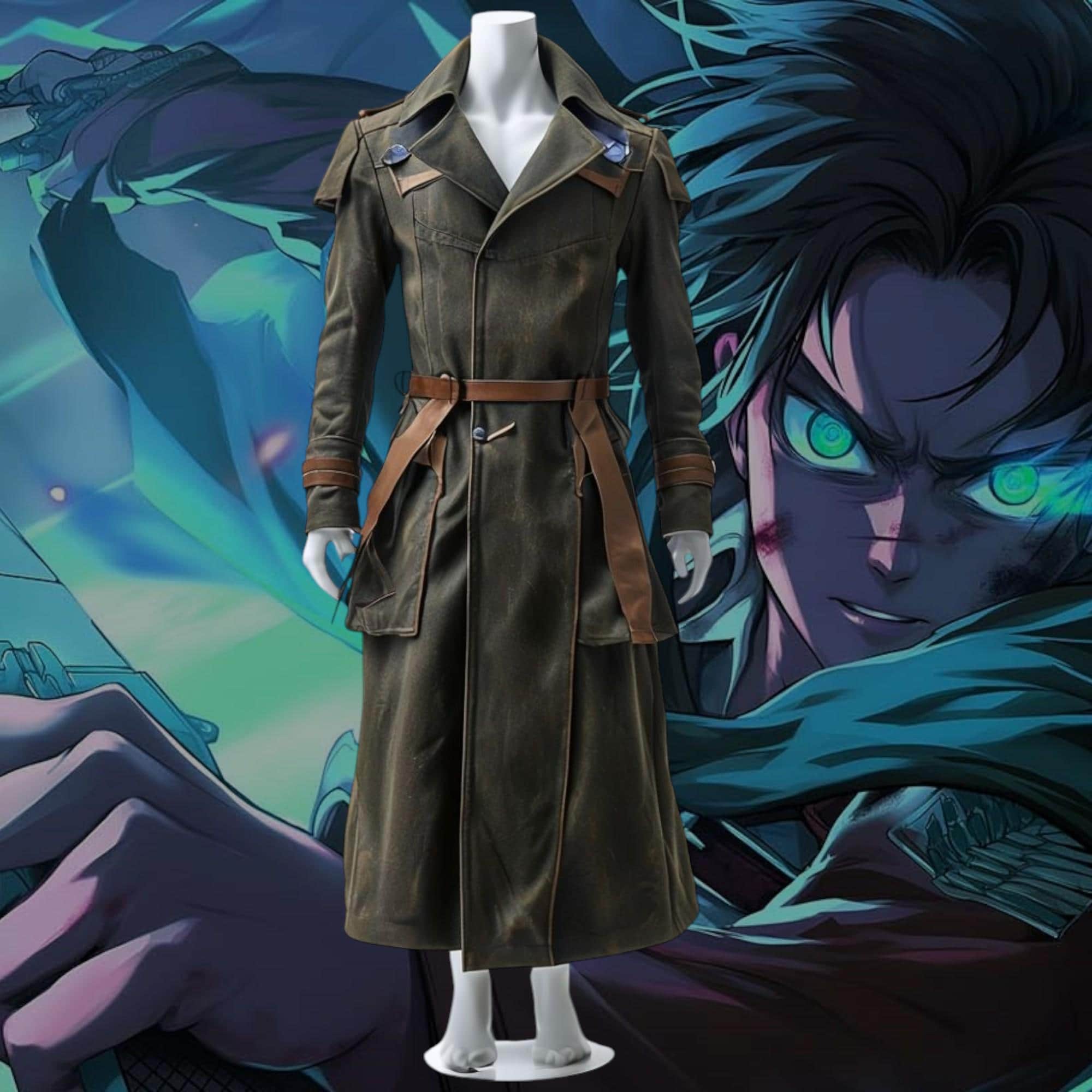 Costume Cosplay Eren Jaeger Da Attack On Titan (Shingeki No Kyojin). Uniforme In Poliestere, Nuova Con Etichette.