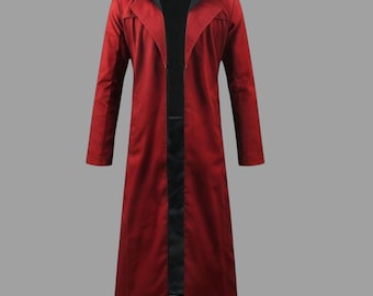 Fullmetal Alchemist Brotherhood Inspired Red Cosplay Coat with Hood | Anime Trench Coat | Comic Con Costume + Complimentary Gift