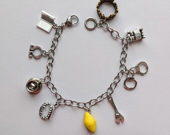 Fan Fiction Trope themed charm bracelet or necklace