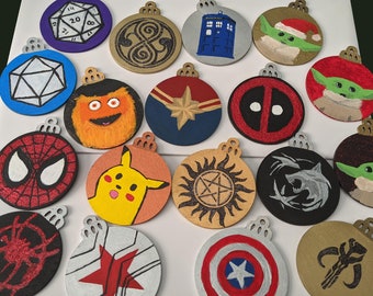 Custom Hand-painted fandom ornaments