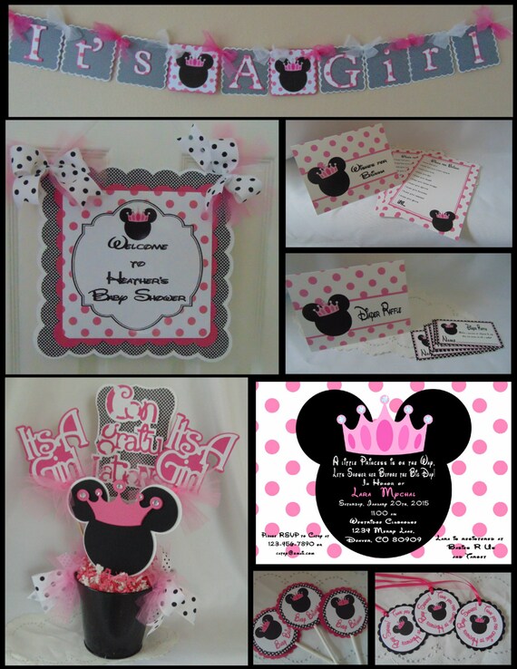 Minnie Mouse Baby Shower Party Package Decorations