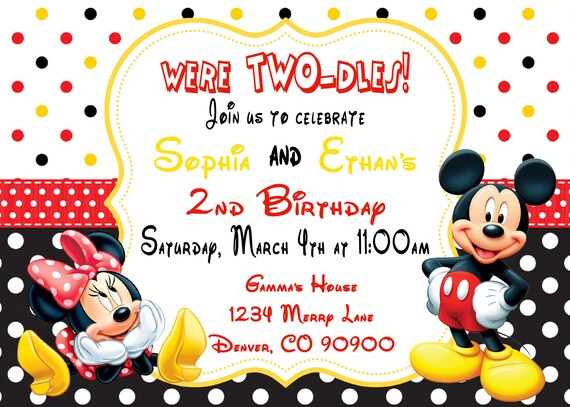 mickey and minnie mouse minnie invitations mickey invitation