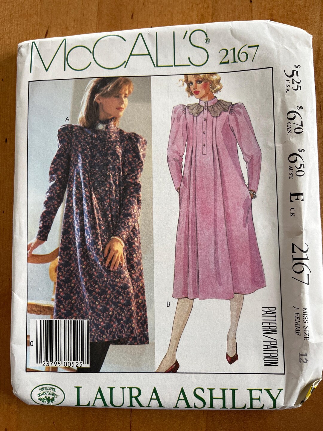 New Vintage Mccalls Sewing Pattern 2167 Maternity Dress Laura Ashley Sz ...