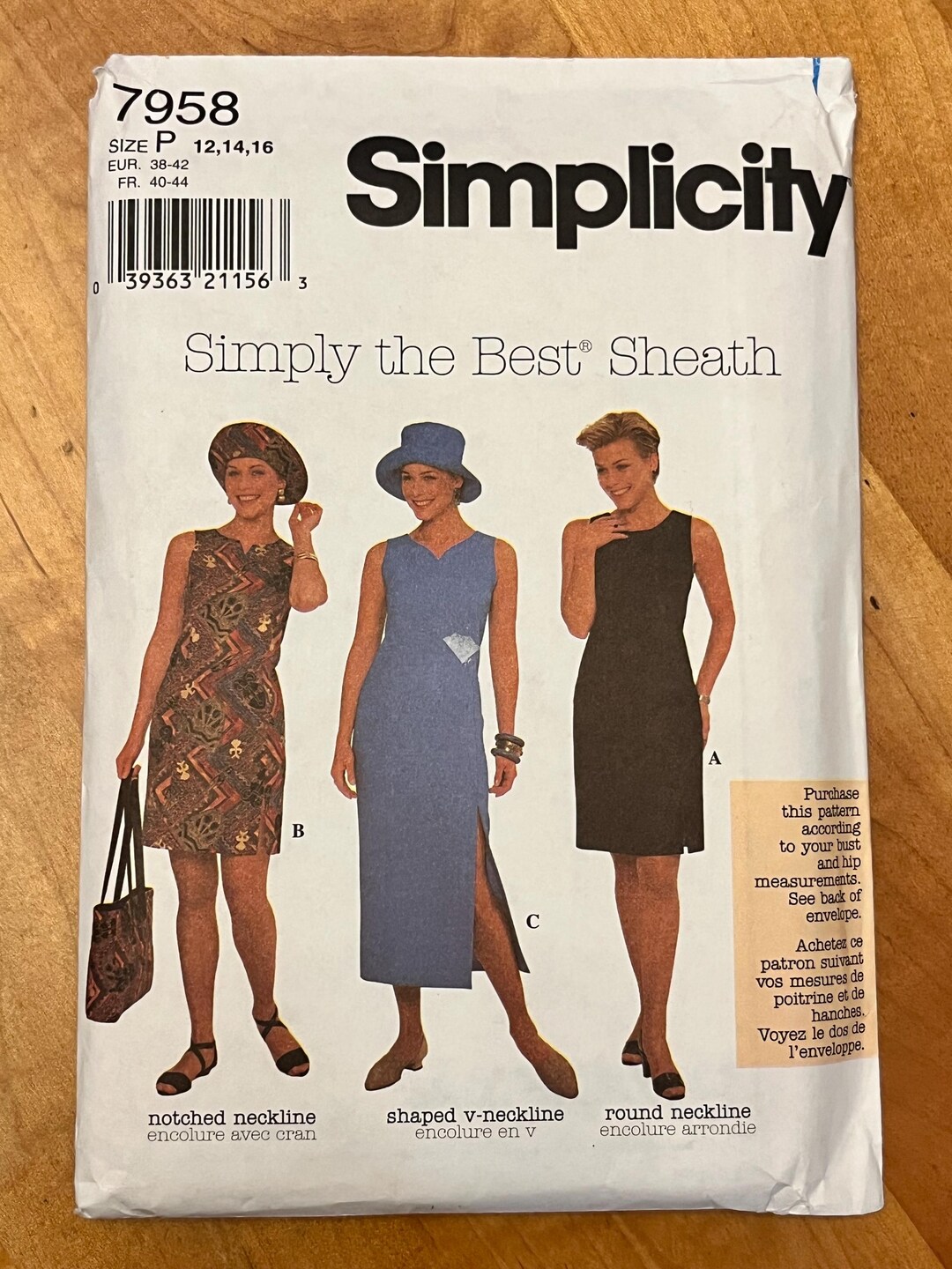 Simplicity Easy Sewing Pattern 7958 Sheath Dress With Princess Seams ...