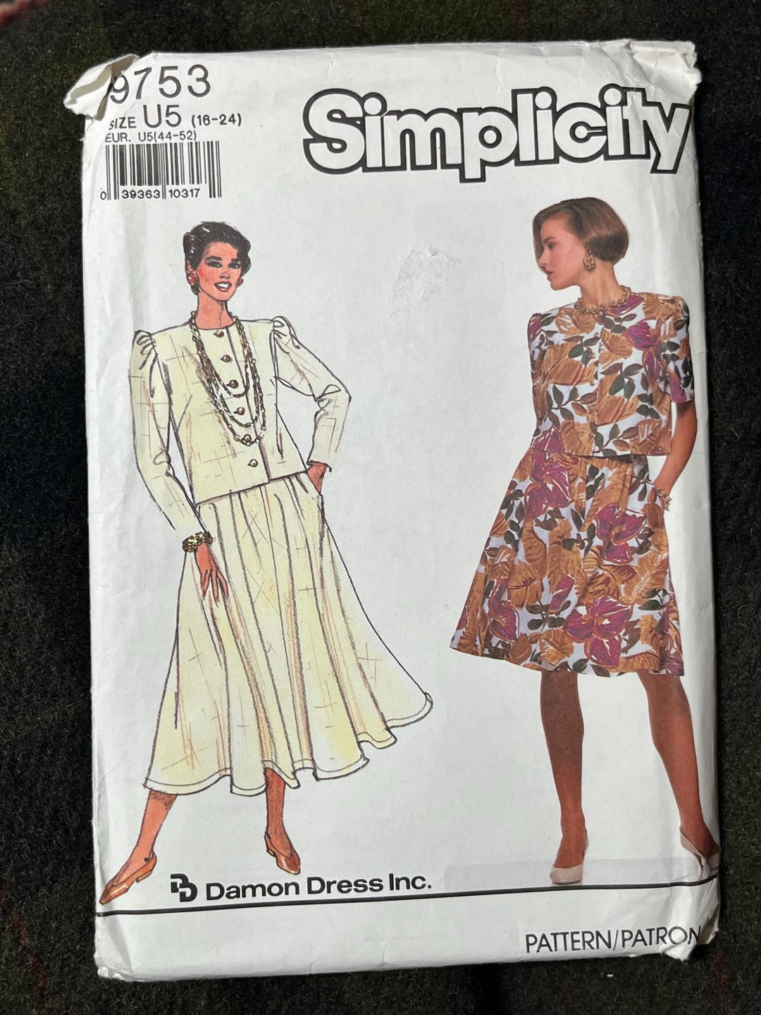 Simplicity Pattern 9753 Simplicity 9753 Sewing Pattern, Gathered Waist Skirt, Jacket With Puff ...