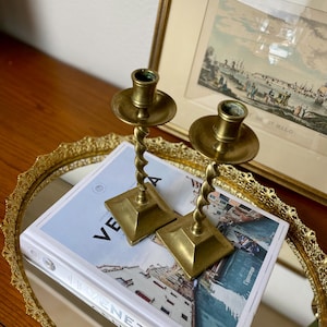 Barley Twist Brass Candlesticks