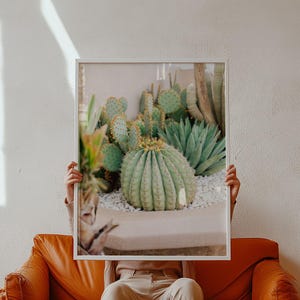 Stampa artistica da parete con cactus, fotografia botanica del deserto, poster da giardino di piante grasse, poster in carta opaca con arredamento boho del sud-ovest