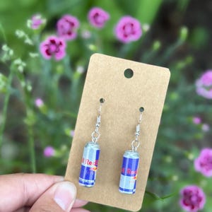 Red Bull bottle earrings