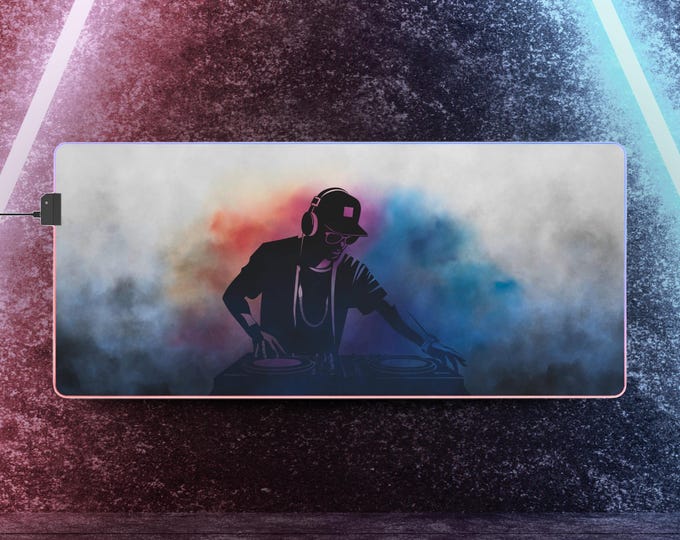 LED Gaming Mousepad XL - "Vibrant DJ" - White