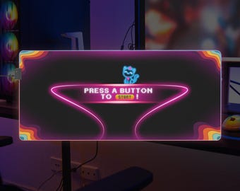 LED Gaming Mousepad XL - "Neon Cat"