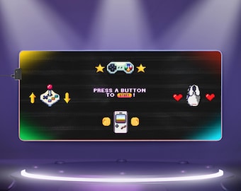 LED Gaming Mousepad XL - "Retro Gamepads"