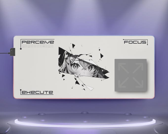 LED Gaming Mousepad XL - "Fractured Awakening"