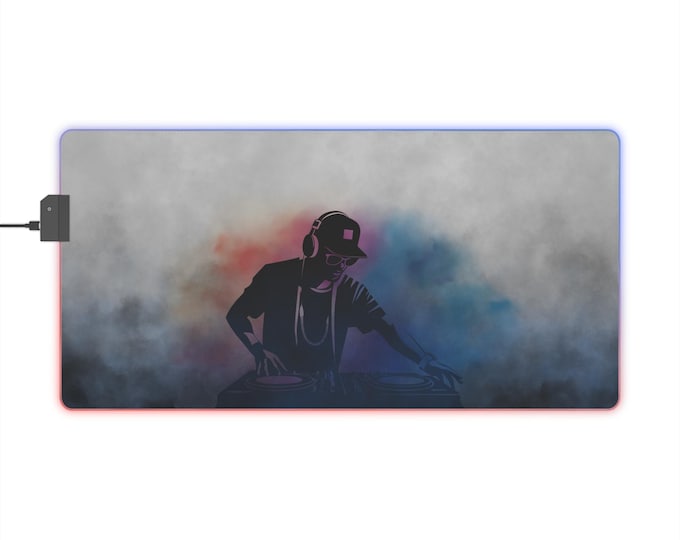 LED Gaming Mousepad XL - "Vibrant DJ" - White