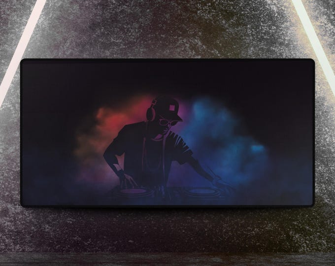 Gaming Mousepad XL - "Vibrant DJ" - Black