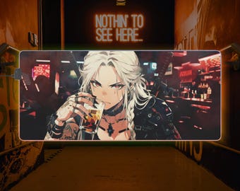 LED Gaming Mousepad XL - "Cyberpunk Samurai"