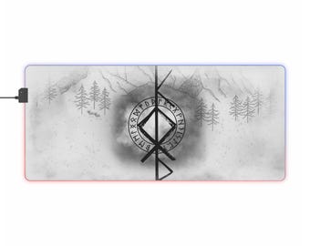 LED Gaming Mousepad XL - "Rune of the North"
