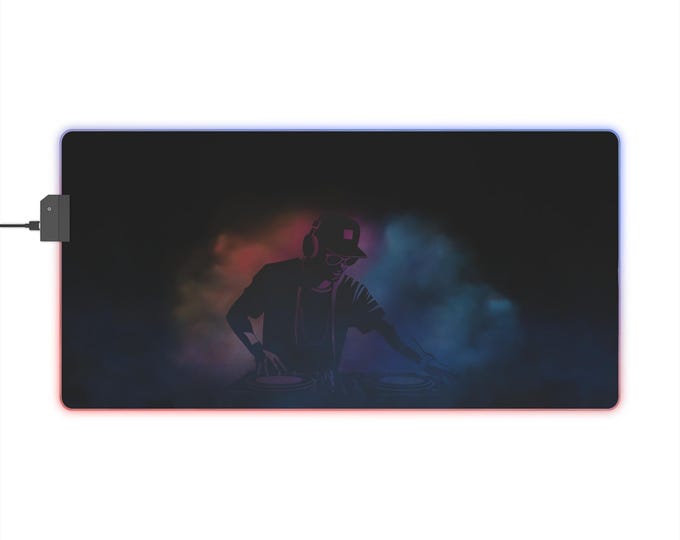 LED Gaming Mousepad XL - "Vibrant DJ" - Black