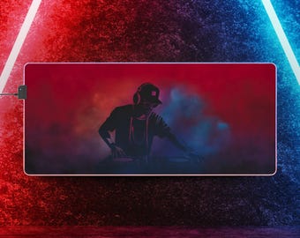 LED Gaming Mousepad XL - "Vibrant DJ" - Red