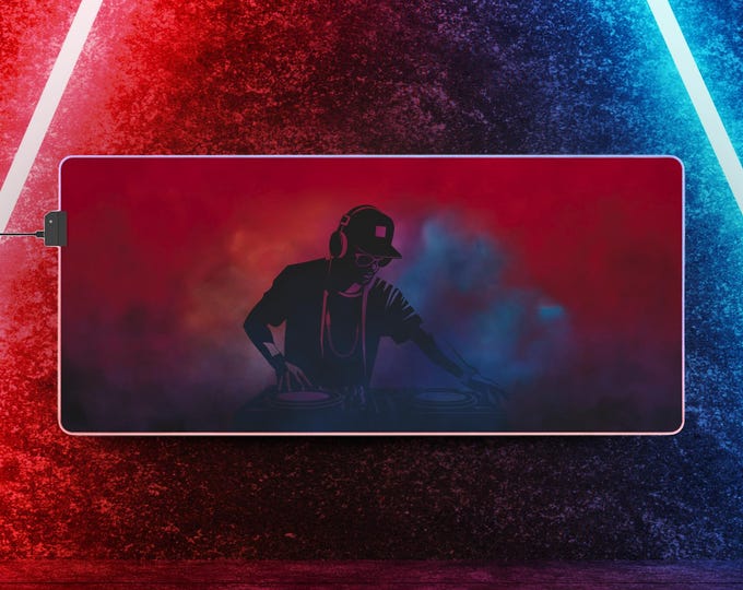 LED Gaming Mousepad XL - "Vibrant DJ" - Red
