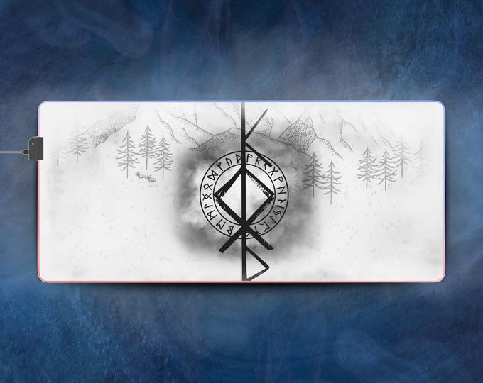 LED Gaming Mousepad XL - "Rune of the North"