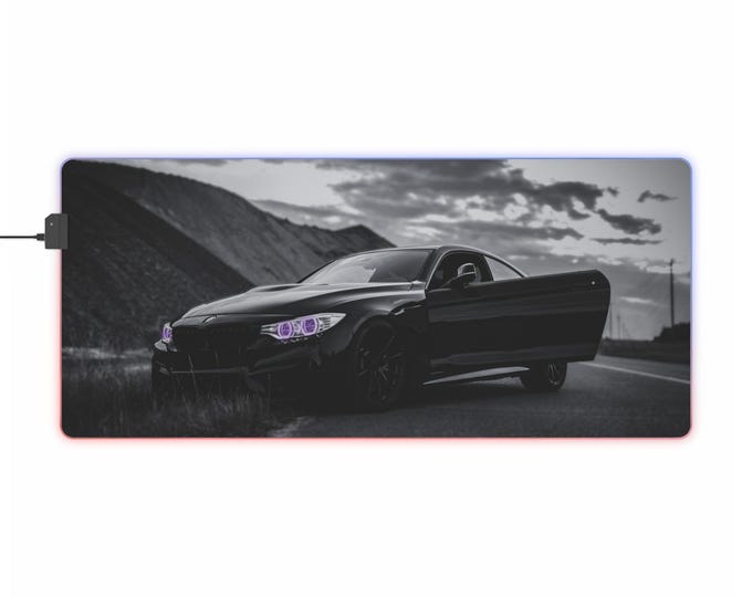 LED Gaming Mousepad XL - "Black Beamer"