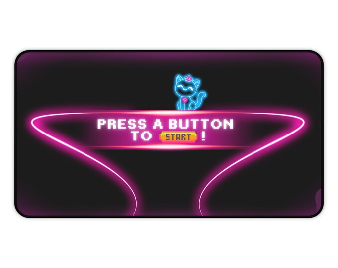 Desk Mat XL - "Neon Cat"