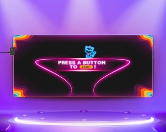 LED Gaming Mousepad XL - "Neon Cat"