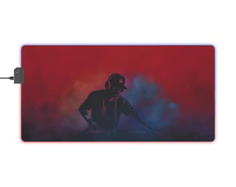 LED Gaming Mousepad XL - "Vibrant DJ" - Red