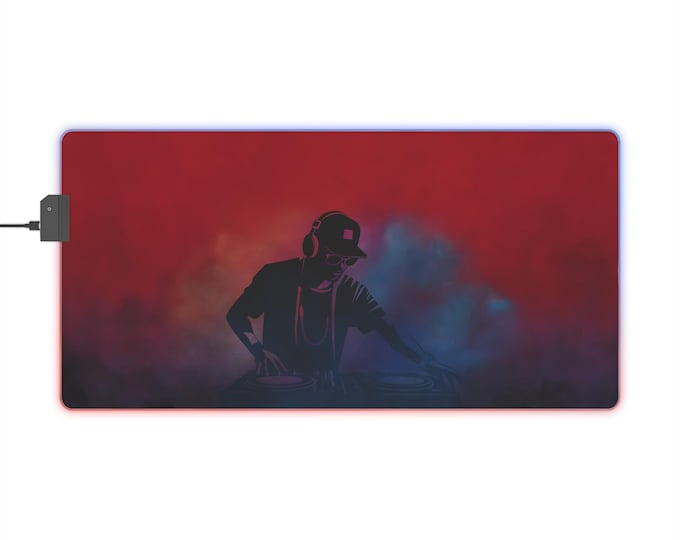 LED Gaming Mousepad XL - "Vibrant DJ" - Red
