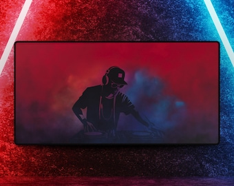 Gaming Mousepad XL - "Vibrant DJ" - Red