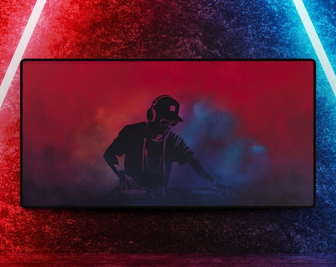 Gaming Mousepad XL - "Vibrant DJ" - Red
